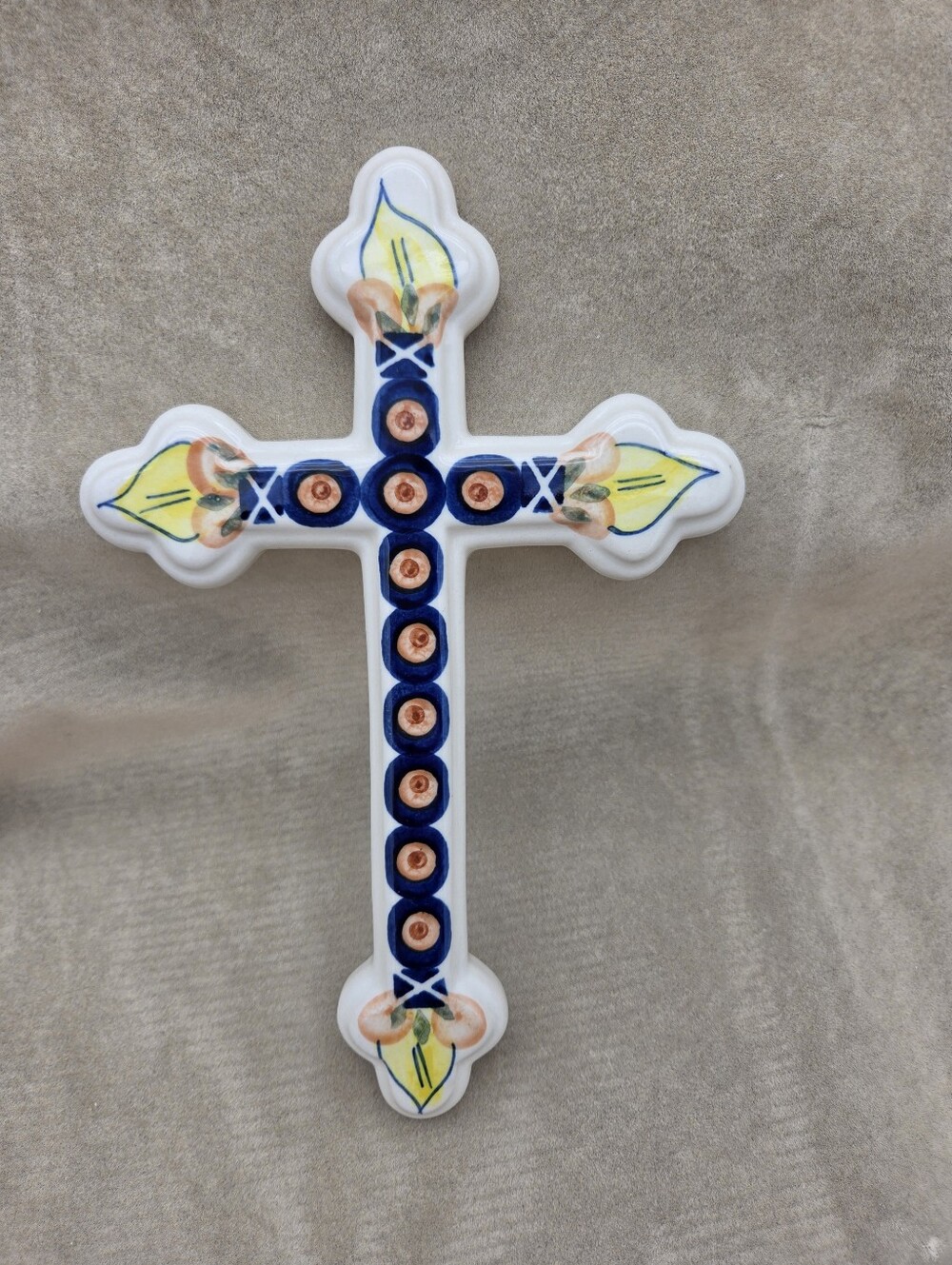 Polish Style Hand Painted Cross Colorful Handmade Wall Decor